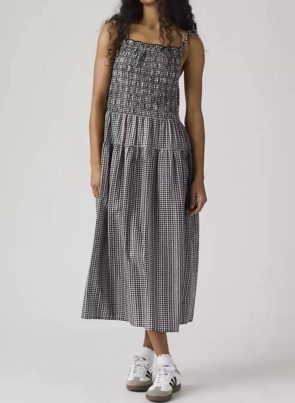 NEW LEVI'S monaco midi sundress in black white gingham